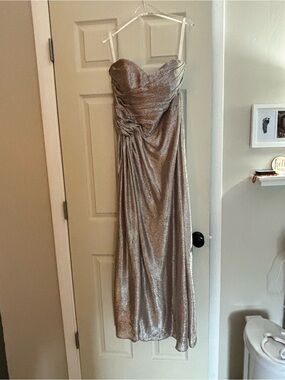 Strapless Metallic Gown (blush)